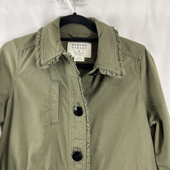 Kate Spade Broome Street Cotton Military Utility Bow Jacket Women's Size XS - Picture 3 of 14